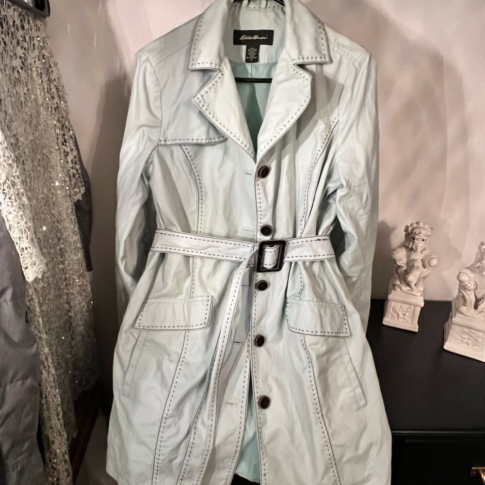 Eddie Bauer Women's Light Blue Trench Coat